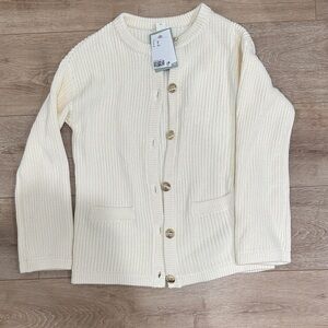 Cream Button-Up Cardigan